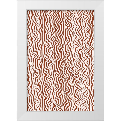 Liquid Beige Stripes Pattern White Modern Wood Framed Art Print by Treechild