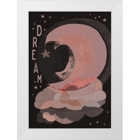 Dream (Dark Version) White Modern Wood Framed Art Print by Treechild