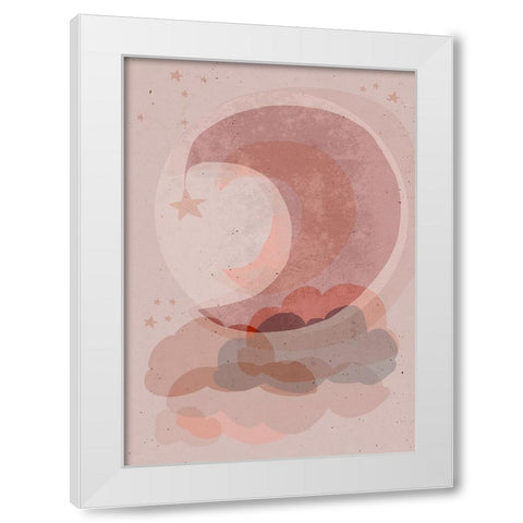 Gentle Moon White Modern Wood Framed Art Print by Treechild