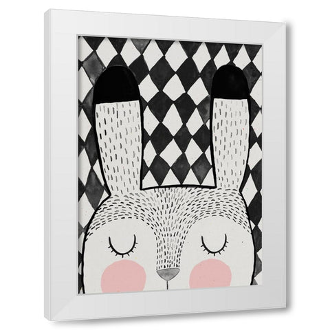 Bunny White Modern Wood Framed Art Print by Treechild