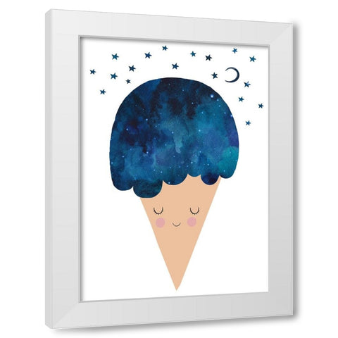 Sleep Well White Modern Wood Framed Art Print by Treechild