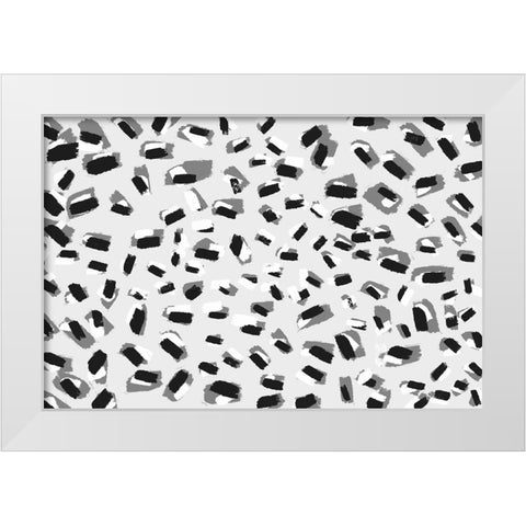 Short Strokes Square White Modern Wood Framed Art Print by Treechild