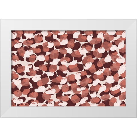 Pastel Brush Dots Pattern White Modern Wood Framed Art Print by Treechild