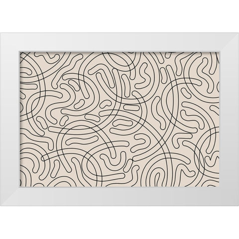 Simple Tube Line Pattern White Modern Wood Framed Art Print by Treechild