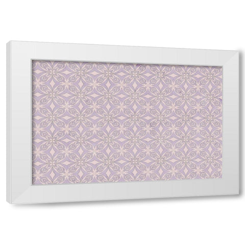 Purple Tiles Pattern White Modern Wood Framed Art Print by Treechild