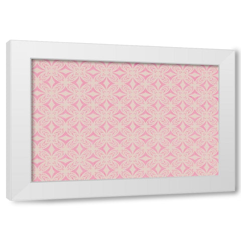 Pastel Symmetrical Pattern White Modern Wood Framed Art Print by Treechild