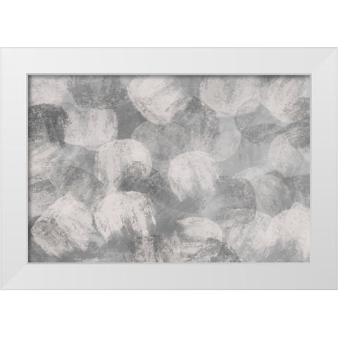 Grey Thick Strokes Pattern White Modern Wood Framed Art Print by Treechild