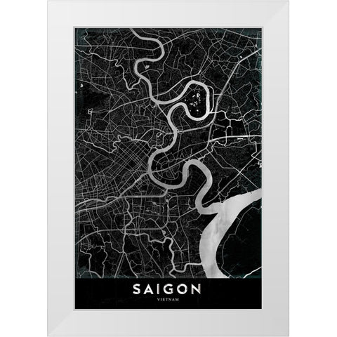 Saigon White Modern Wood Framed Art Print by StudioSix
