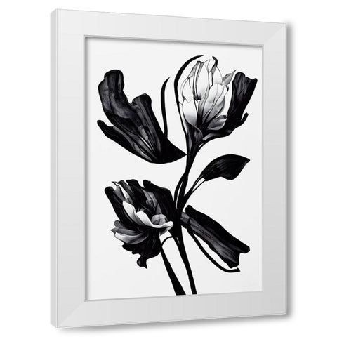 Black Flower White Modern Wood Framed Art Print by Treechild