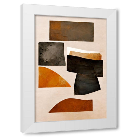 Rusty Shapes White Modern Wood Framed Art Print by Treechild