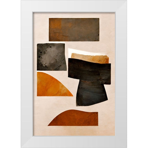 Rusty Shapes White Modern Wood Framed Art Print by Treechild