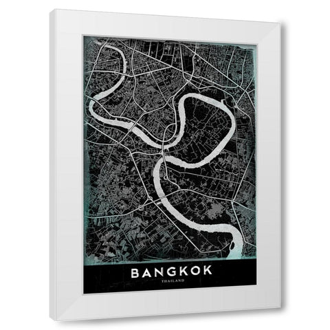 Bangkok White Modern Wood Framed Art Print by StudioSix
