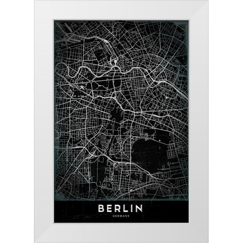 Berlin White Modern Wood Framed Art Print by StudioSix
