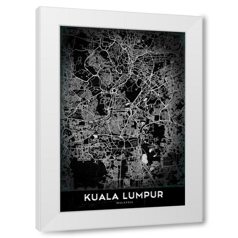 Kuala Lumpur White Modern Wood Framed Art Print by StudioSix