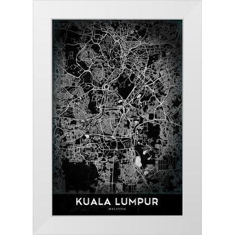Kuala Lumpur White Modern Wood Framed Art Print by StudioSix