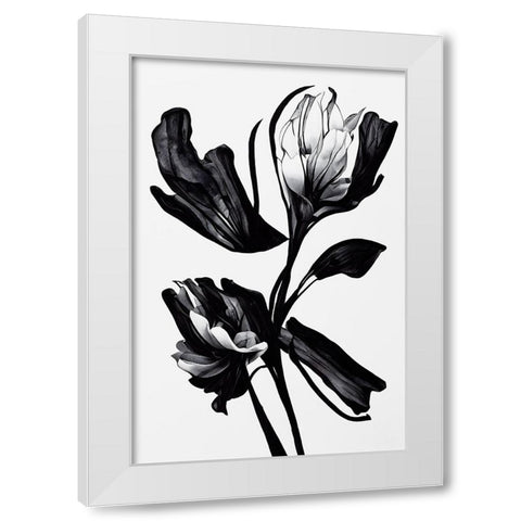 Black Flower White Modern Wood Framed Art Print by Treechild