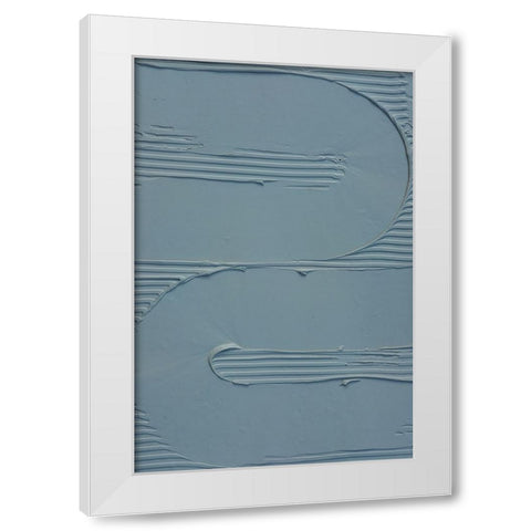 Mud Texture 12 Blue White Modern Wood Framed Art Print by Pictufy Studio III