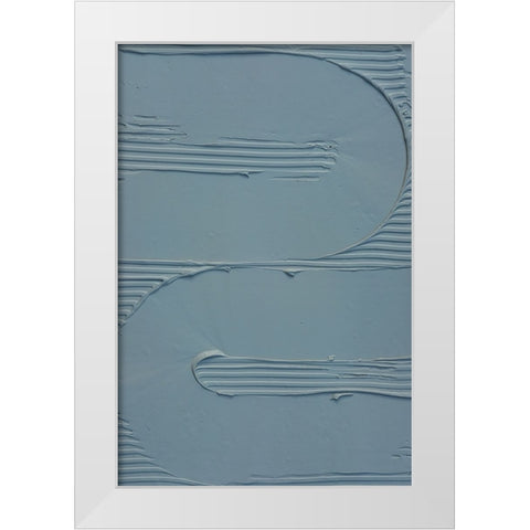 Mud Texture 12 Blue White Modern Wood Framed Art Print by Pictufy Studio III