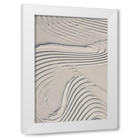 Mud Texture 14 Beige White Modern Wood Framed Art Print by Pictufy Studio III
