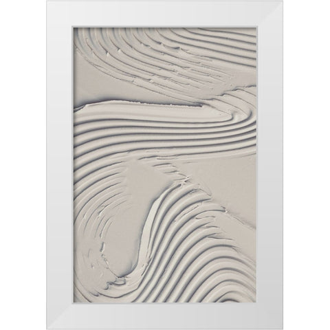 Mud Texture 14 Beige White Modern Wood Framed Art Print by Pictufy Studio III
