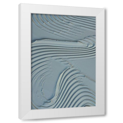 Mud Texture 15 Blue White Modern Wood Framed Art Print by Pictufy Studio III