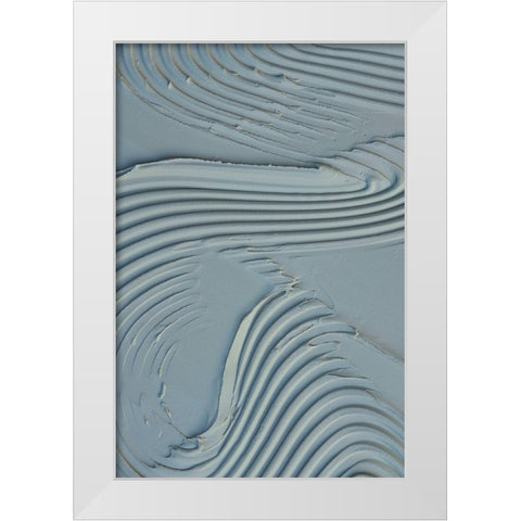 Mud Texture 15 Blue White Modern Wood Framed Art Print by Pictufy Studio III