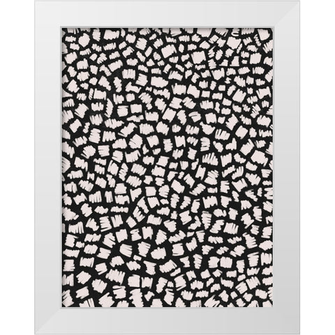 White Doodle Zigzag White Modern Wood Framed Art Print by Treechild