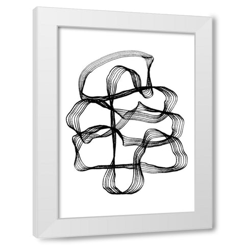 Ink Black and White White Modern Wood Framed Art Print by Treechild