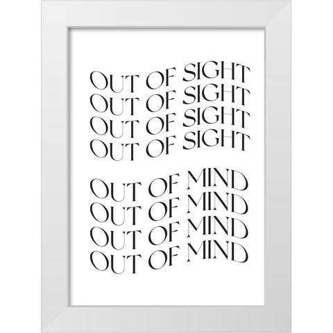 Out of sight - out of mind White Modern Wood Framed Art Print by Castillo, Valeria