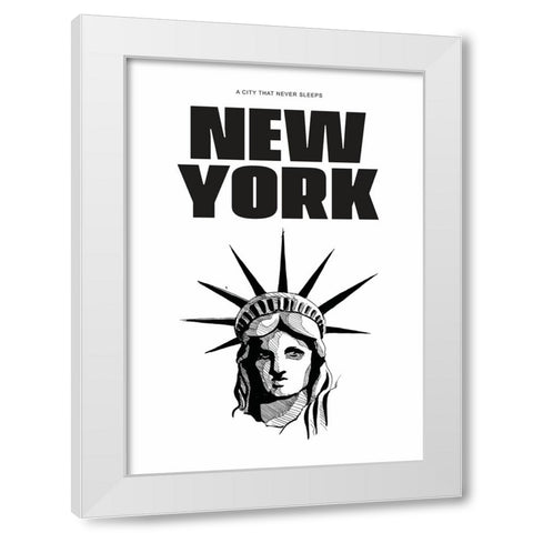 New York - New York White Modern Wood Framed Art Print by Castillo, Valeria