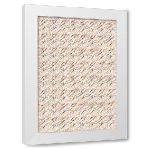 Pastel Waves Pattern White Modern Wood Framed Art Print by Treechild