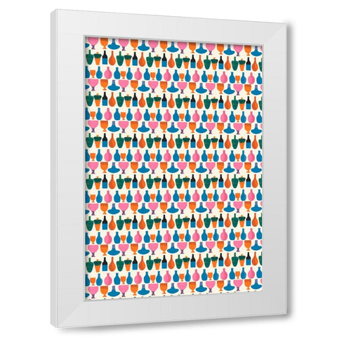 Kitchen Pattern White Modern Wood Framed Art Print by Treechild
