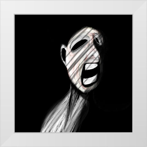 Depretion White Modern Wood Framed Art Print by Jarotdjunaedi