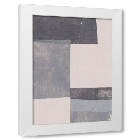 Gray Blocks #1 White Modern Wood Framed Art Print by Galitsyna, Alisa