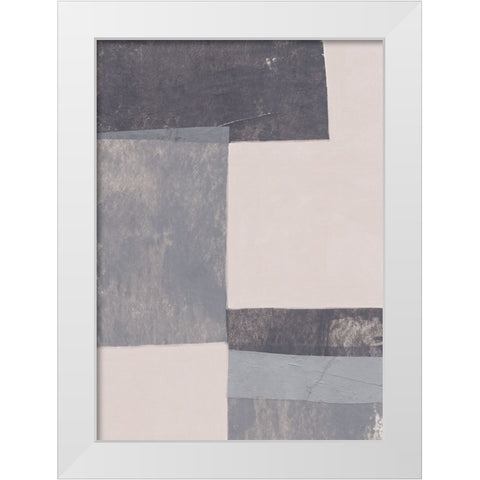 Gray Blocks #1 White Modern Wood Framed Art Print by Galitsyna, Alisa