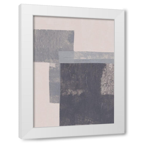 Gray Blocks #2 White Modern Wood Framed Art Print by Galitsyna, Alisa