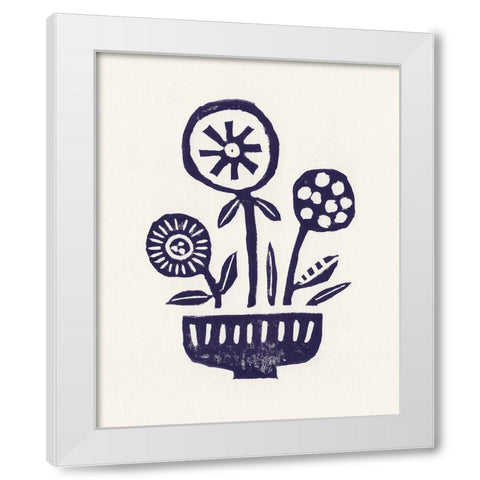 Native Flowers White Modern Wood Framed Art Print by Galitsyna, Alisa