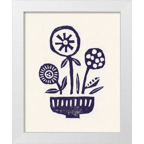 Native Flowers White Modern Wood Framed Art Print by Galitsyna, Alisa