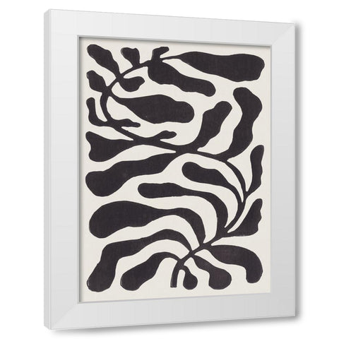 One Hundred-Leaved Plant #21 / Lino Print White Modern Wood Framed Art Print by Galitsyna, Alisa
