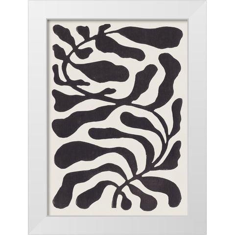 One Hundred-Leaved Plant #21 / Lino Print White Modern Wood Framed Art Print by Galitsyna, Alisa