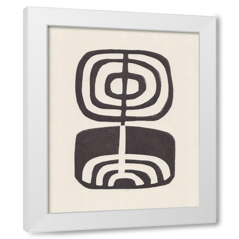 Modern Plant / Lino Print White Modern Wood Framed Art Print by Galitsyna, Alisa