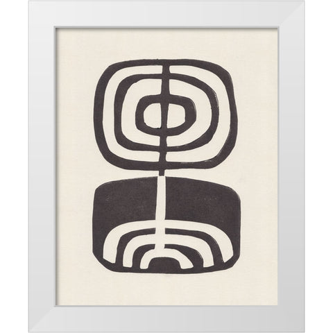 Modern Plant / Lino Print White Modern Wood Framed Art Print by Galitsyna, Alisa