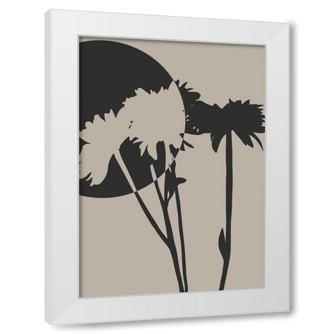 Abstract Flower 01 White Modern Wood Framed Art Print by Unsoy, Eda