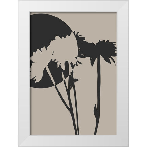 Abstract Flower 01 White Modern Wood Framed Art Print by Unsoy, Eda