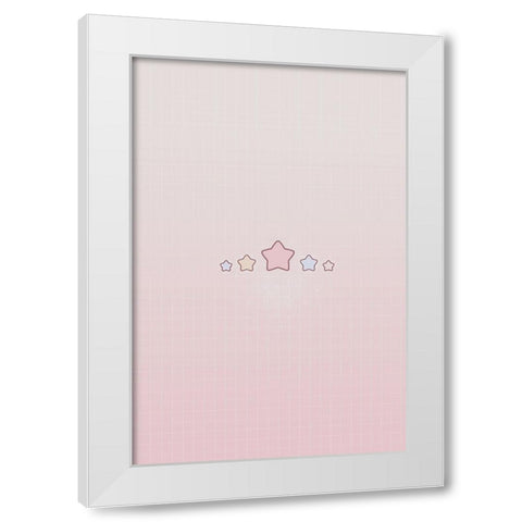 Pink Star White Modern Wood Framed Art Print by Thai, Xuan