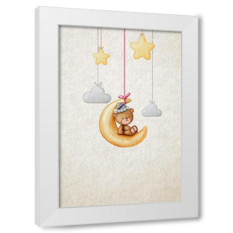 Dreamy Teddy White Modern Wood Framed Art Print by Thai, Xuan