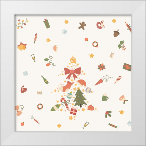 Noel decorations White Modern Wood Framed Art Print by Thai, Xuan