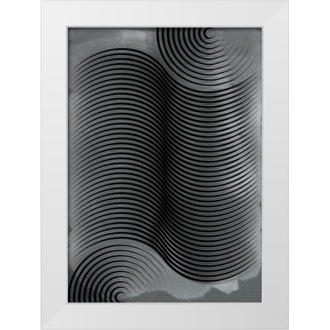 Last waves White Modern Wood Framed Art Print by Elmoudden, Omar