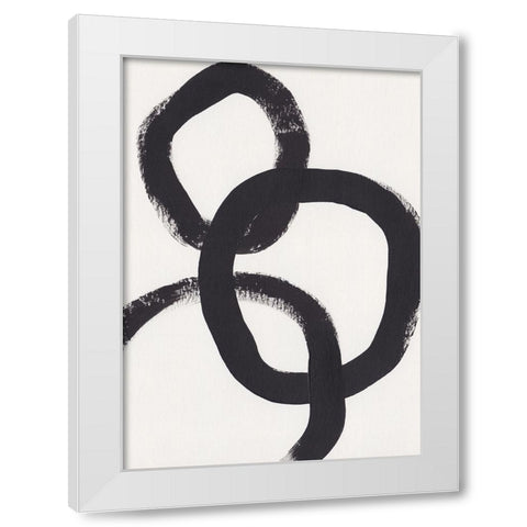 Acrylic Circles White Modern Wood Framed Art Print by Galitsyna, Alisa