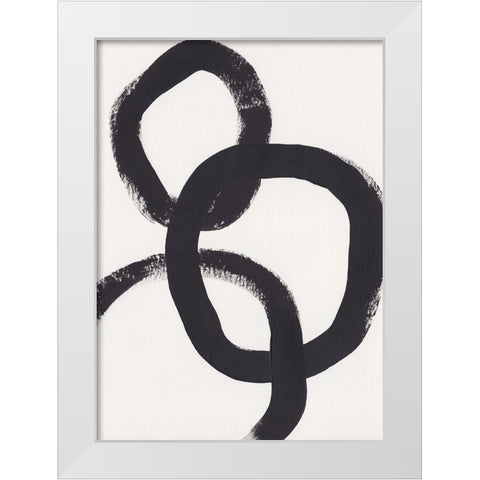 Acrylic Circles White Modern Wood Framed Art Print by Galitsyna, Alisa